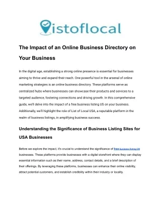 Targeted Marketing Opportunities: Leveraging USA Business Listing Sites for Grow