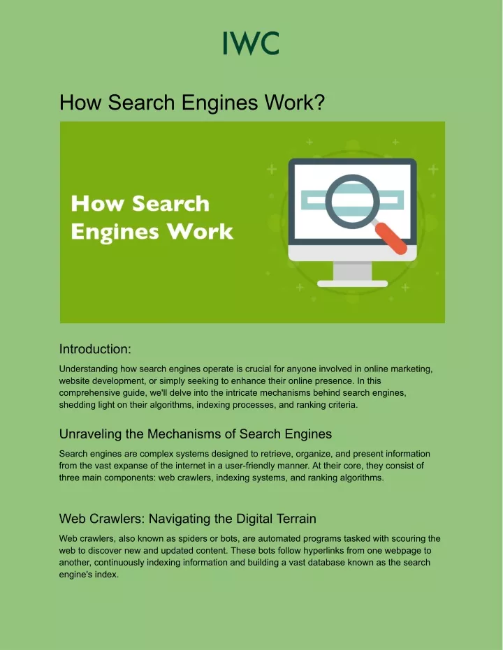 how search engines work