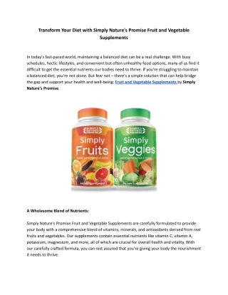transform your diet with simply nature s promise