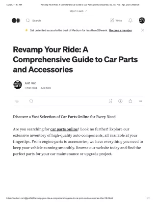 Revamp Your Ride: A Comprehensive Guide to Car Parts and Accessories