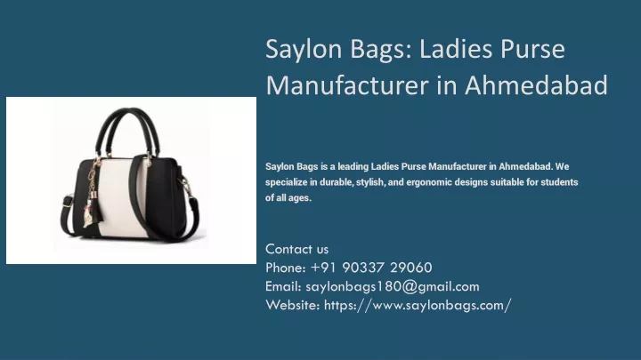 saylon bags ladies purse manufacturer in ahmedabad