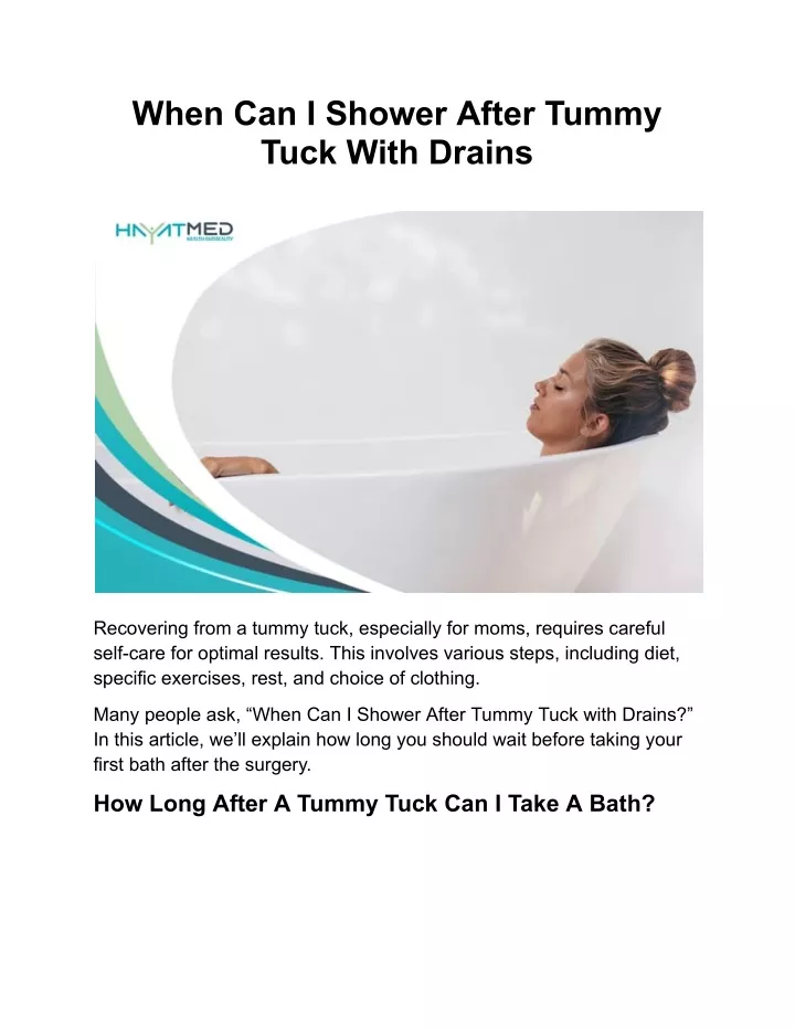 PPT When Can I Shower After Tummy Tuck With Drains PowerPoint