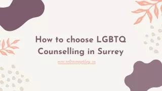 How to choose LGBTQ Counselling in Surrey