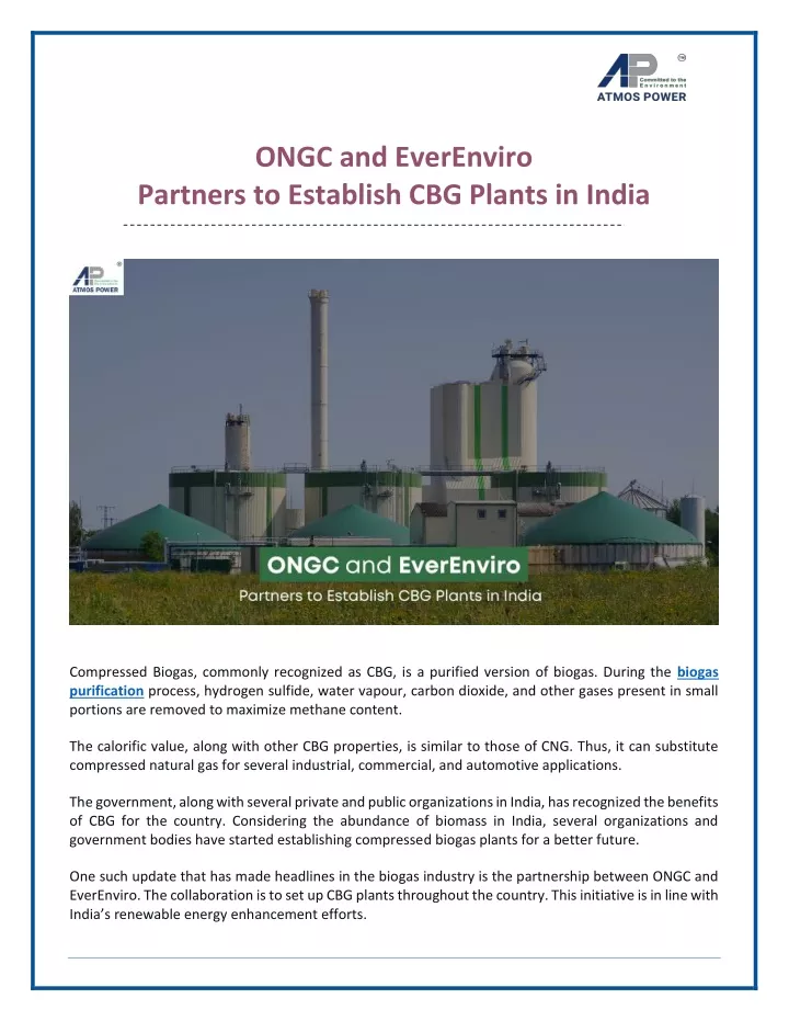 ongc and everenviro partners to establish