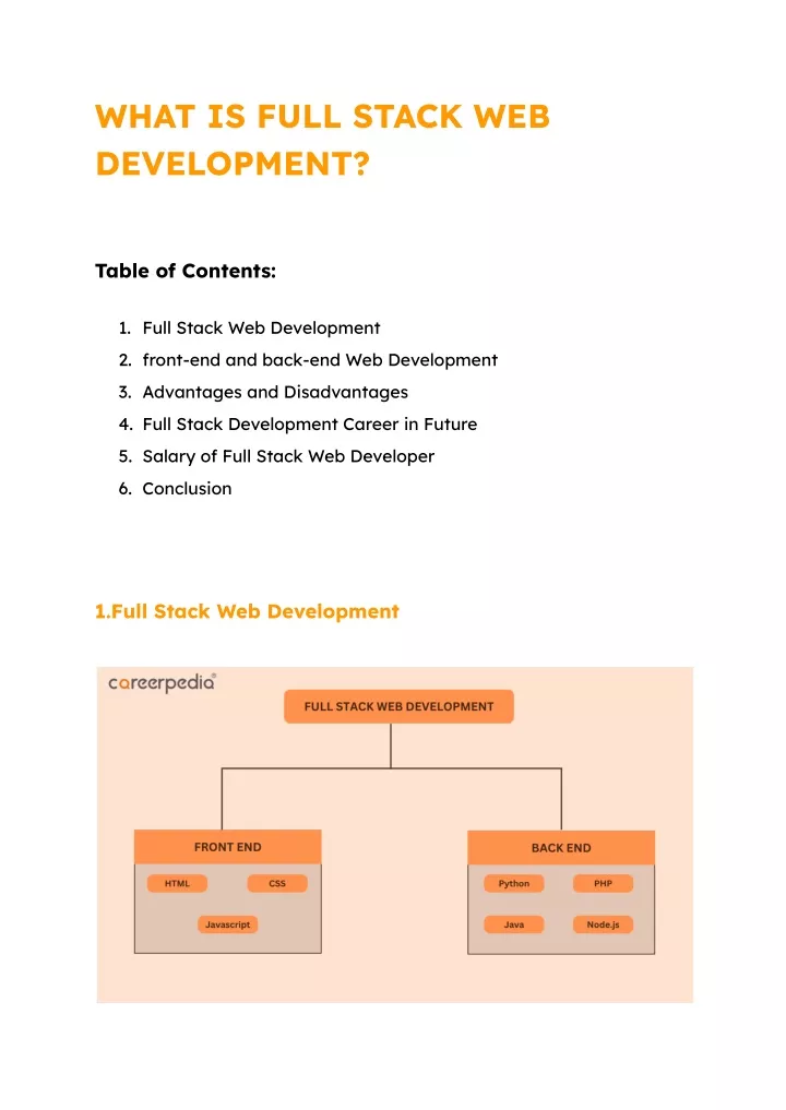 what is full stack web development