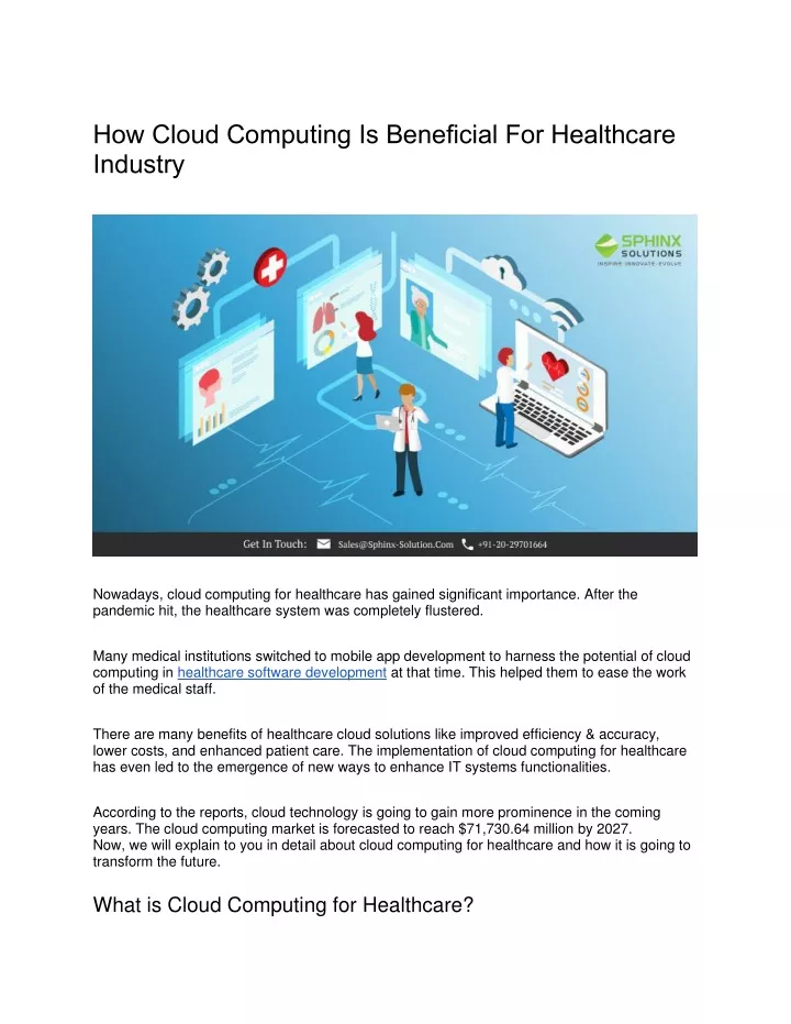 how cloud computing is beneficial for healthcare