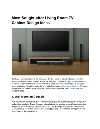 Most Sought-After Living Room TV Cabinet Design Ideas
