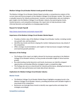 medium voltage circuit breaker market trends