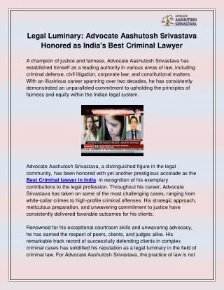 Best Criminal lawyer in India