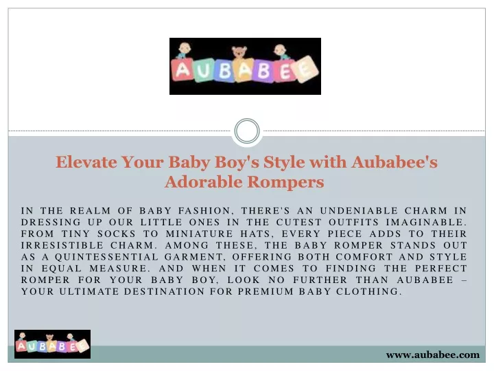 elevate your baby boy s style with aubabee s adorable rompers