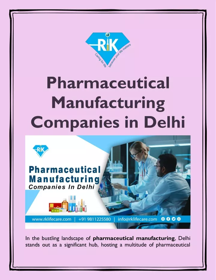 pharmaceutical manufacturing companies in delhi