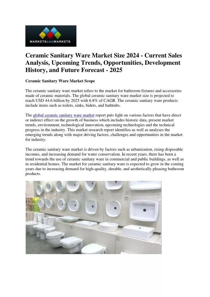 ceramic sanitary ware market size 2024 current