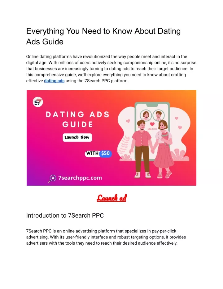 everything you need to know about dating ads guide