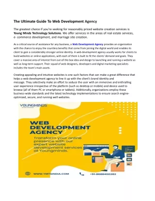 the ultimate guide to web development agency