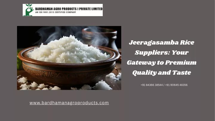 jeeragasamba rice suppliers your gateway