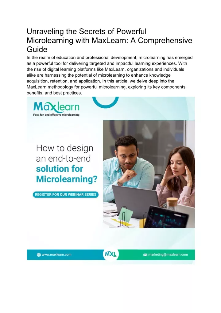 unraveling the secrets of powerful microlearning