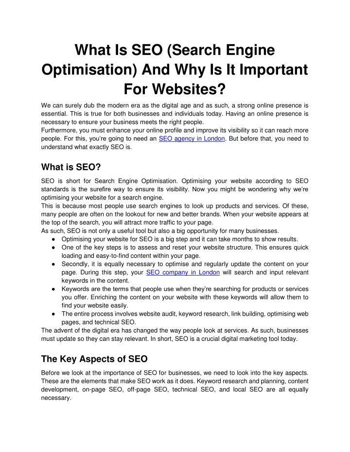 what is seo search engine optimisation