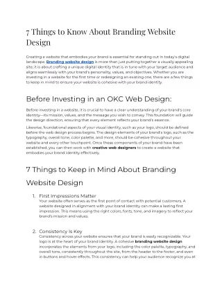 7 Things to Know About Branding Website Design