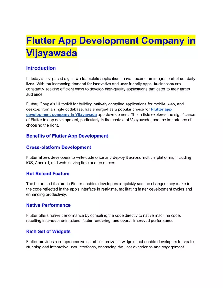flutter app development company in vijayawada