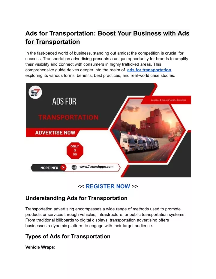 ads for transportation boost your business with