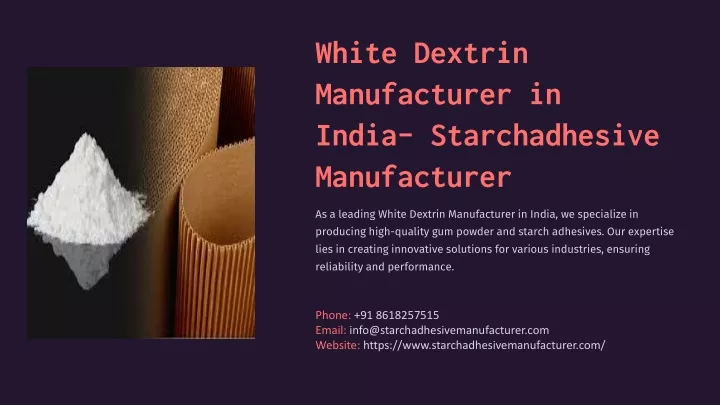 white dextrin manufacturer in india
