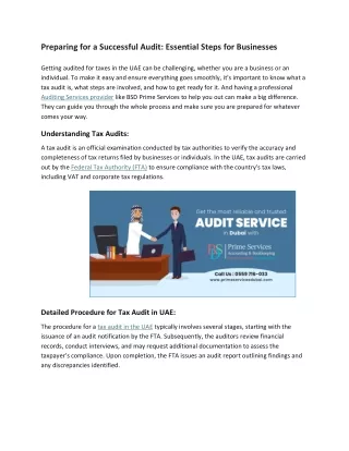 Preparing for a Successful Audit: Essential Steps for Businesses