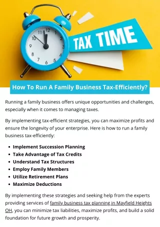 How To Run A Family Business Tax-Efficiently?