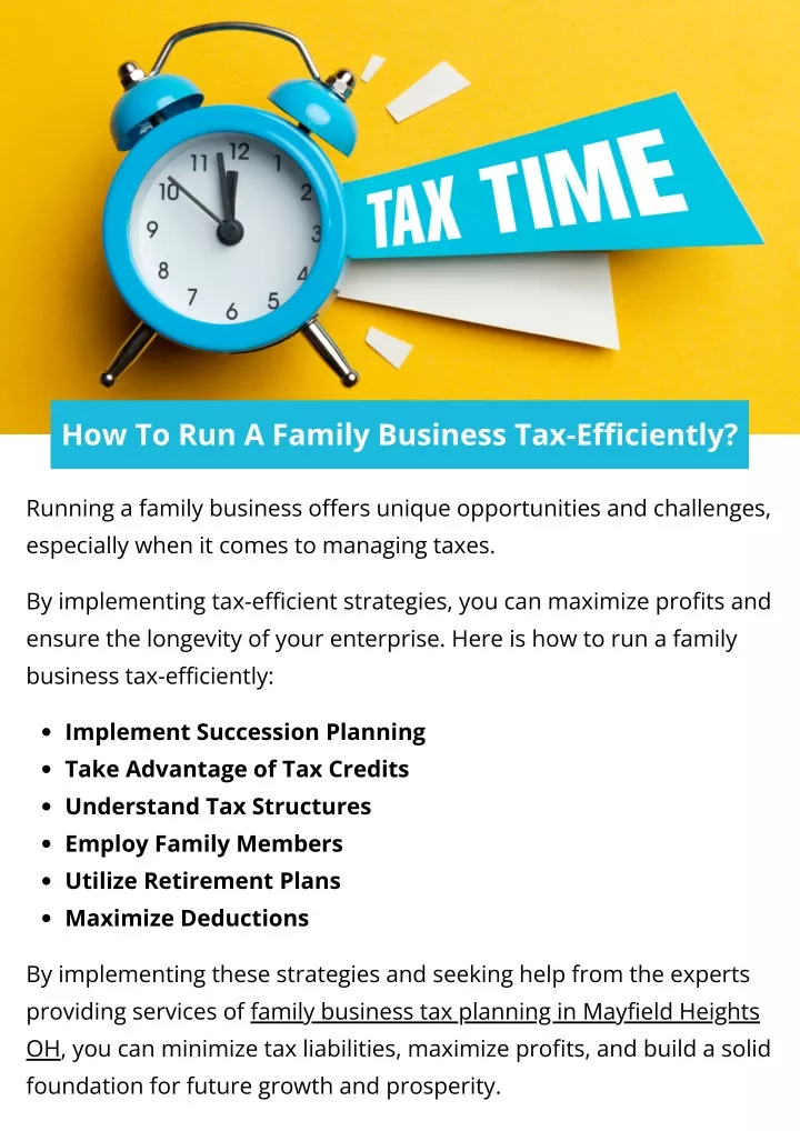 how to run a family business tax efficiently