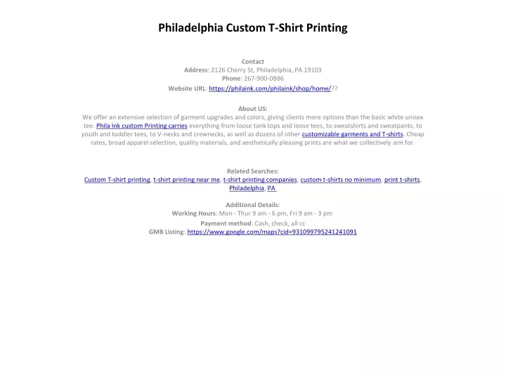 philadelphia custom t shirt printing