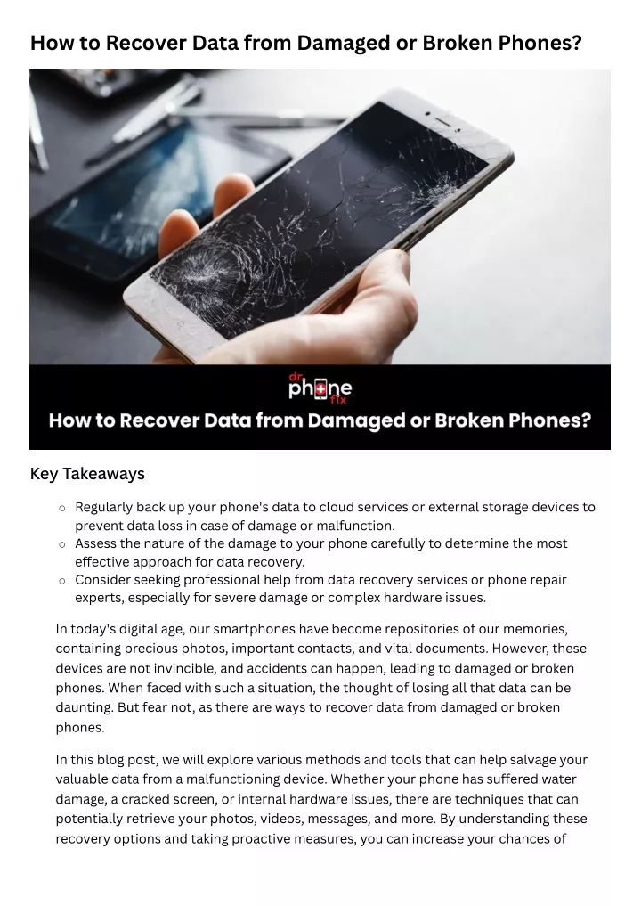 how to recover data from damaged or broken phones