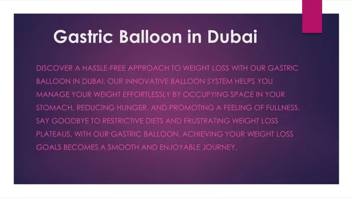 gastric balloon in dubai