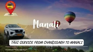 TAXI SERVICE FROM CHANDIGARH TO MANALI - H&B cabs