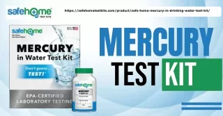 Ensure Your Water is Safe with Safe Home® Mercury Test Kit