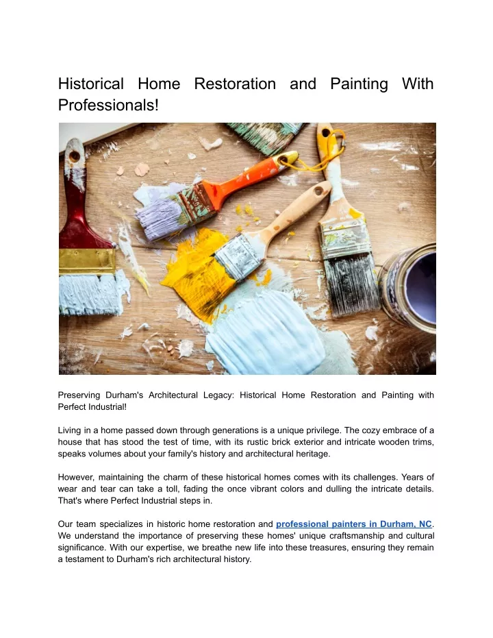 historical home restoration and painting with