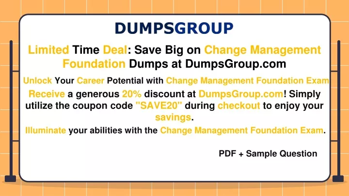 limited time deal save big on change management