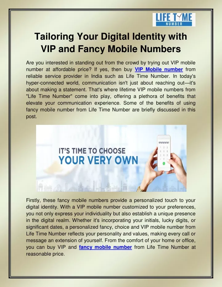 tailoring your digital identity with