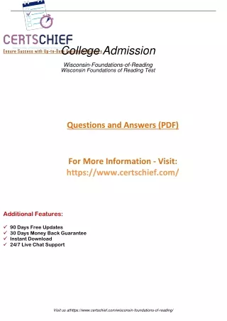 CertsWarrior Wisconsin-Foundations-Of-Reading Dumps Download Pdf Questions