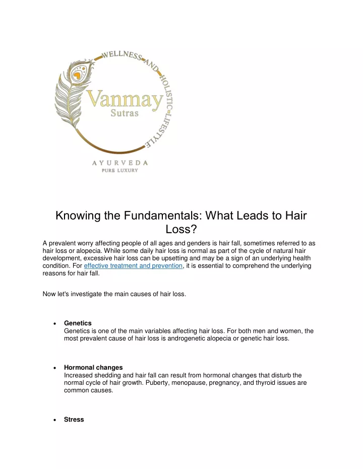 knowing the fundamentals what leads to hair loss
