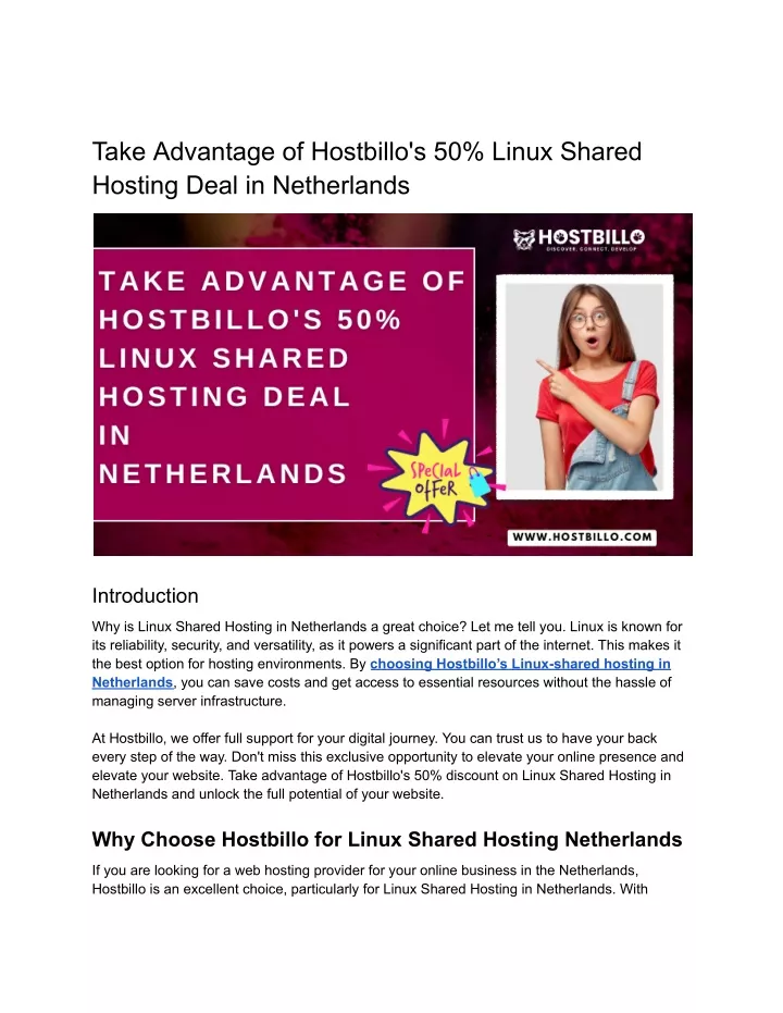 take advantage of hostbillo s 50 linux shared