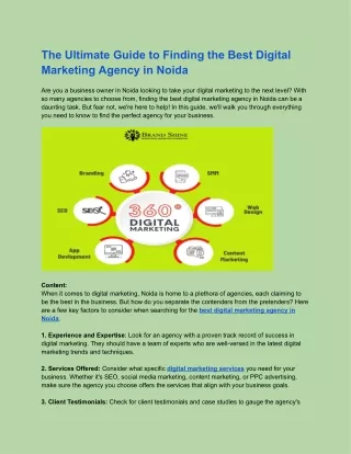 Boost Your Online Presence with the Best Digital Marketing Agency in Noida