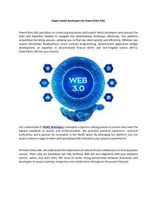 expert web3 developers by fewerclicks uae