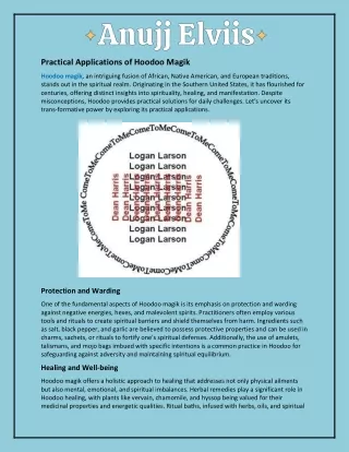 Practical Applications of Hoodoo Magik