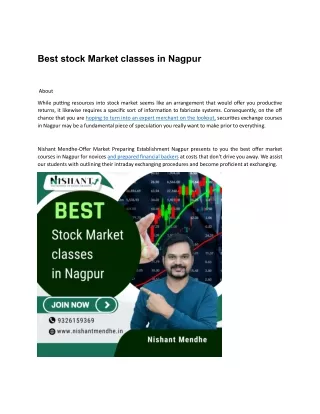 Best stock Market classes in Nagpur