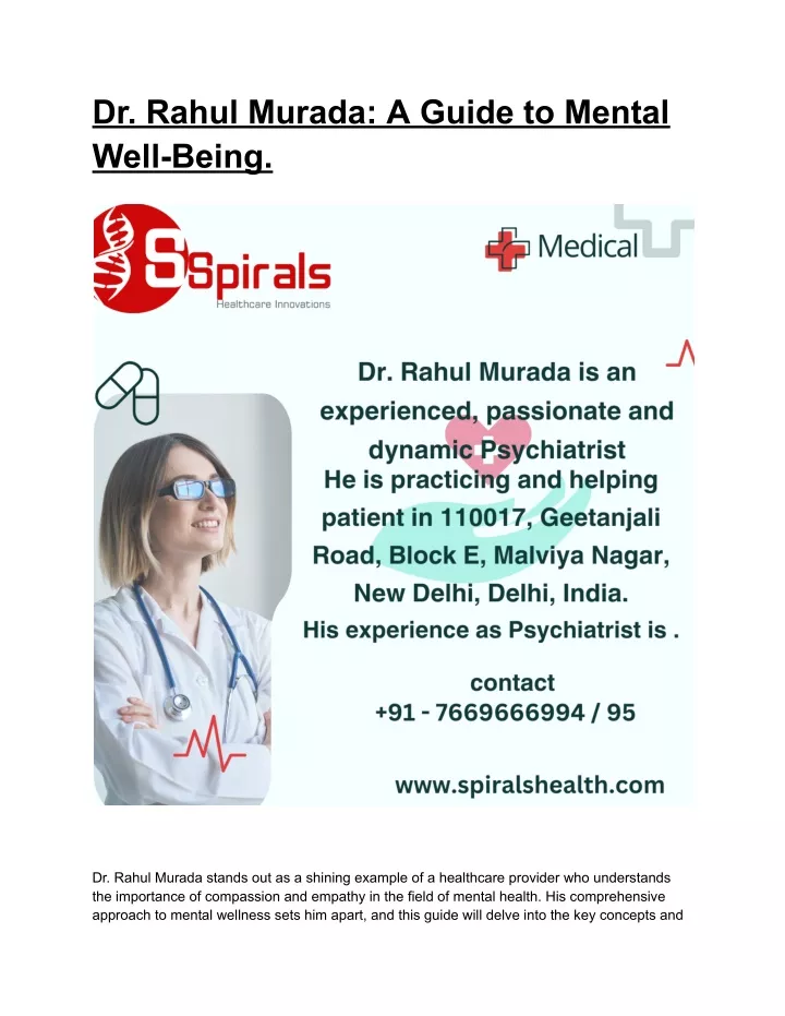 dr rahul murada a guide to mental well being