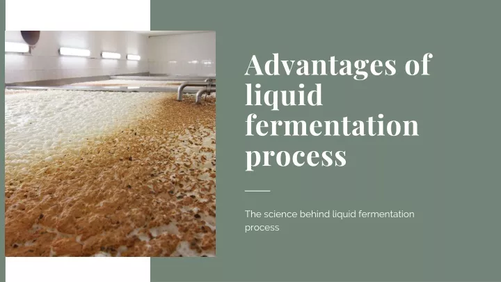 advantages of liquid fermentation process