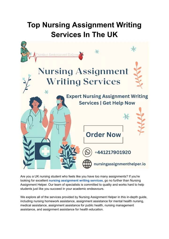 top nursing assignment writing services in the uk
