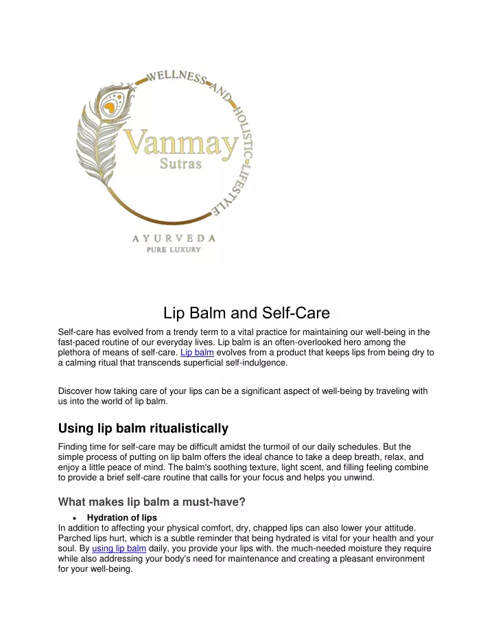 lip balm and self care