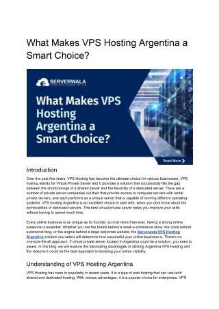 What Makes VPS Hosting Argentina a Smart Choice