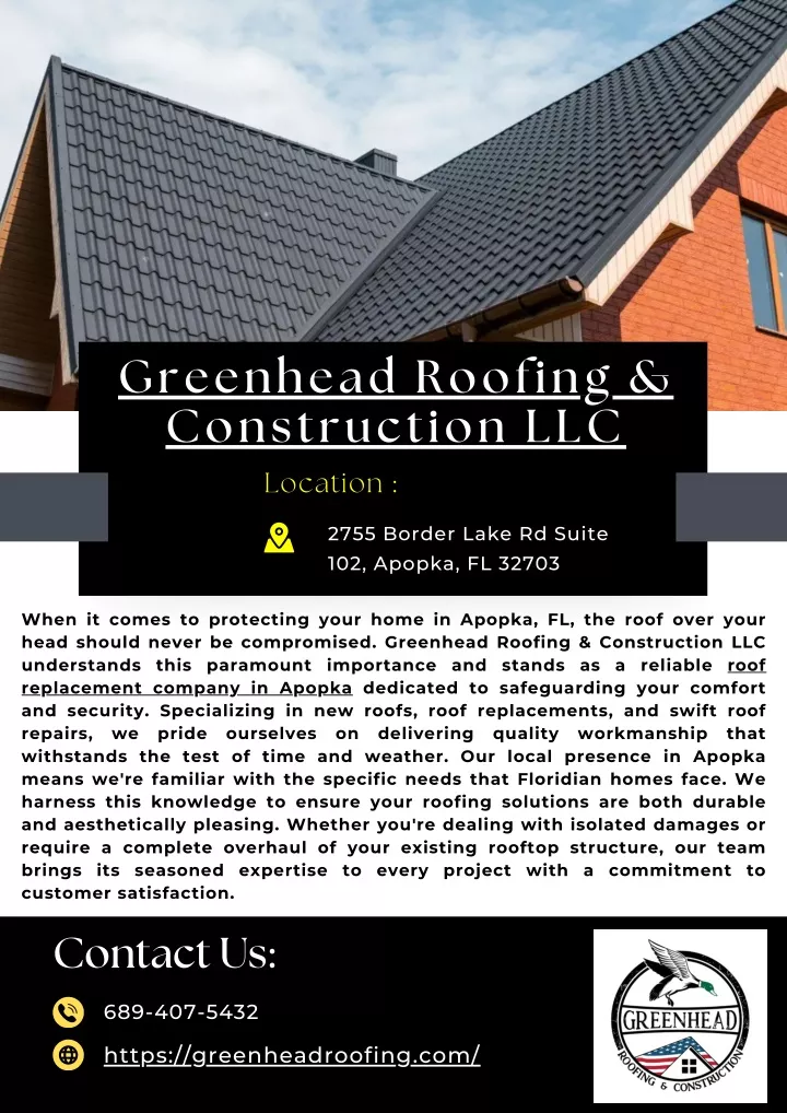 greenhead roofing construction llc