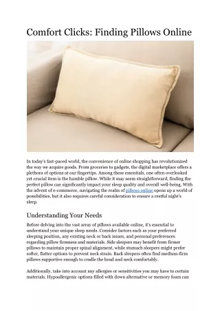 Comfort Clicks_ Finding Pillows Online